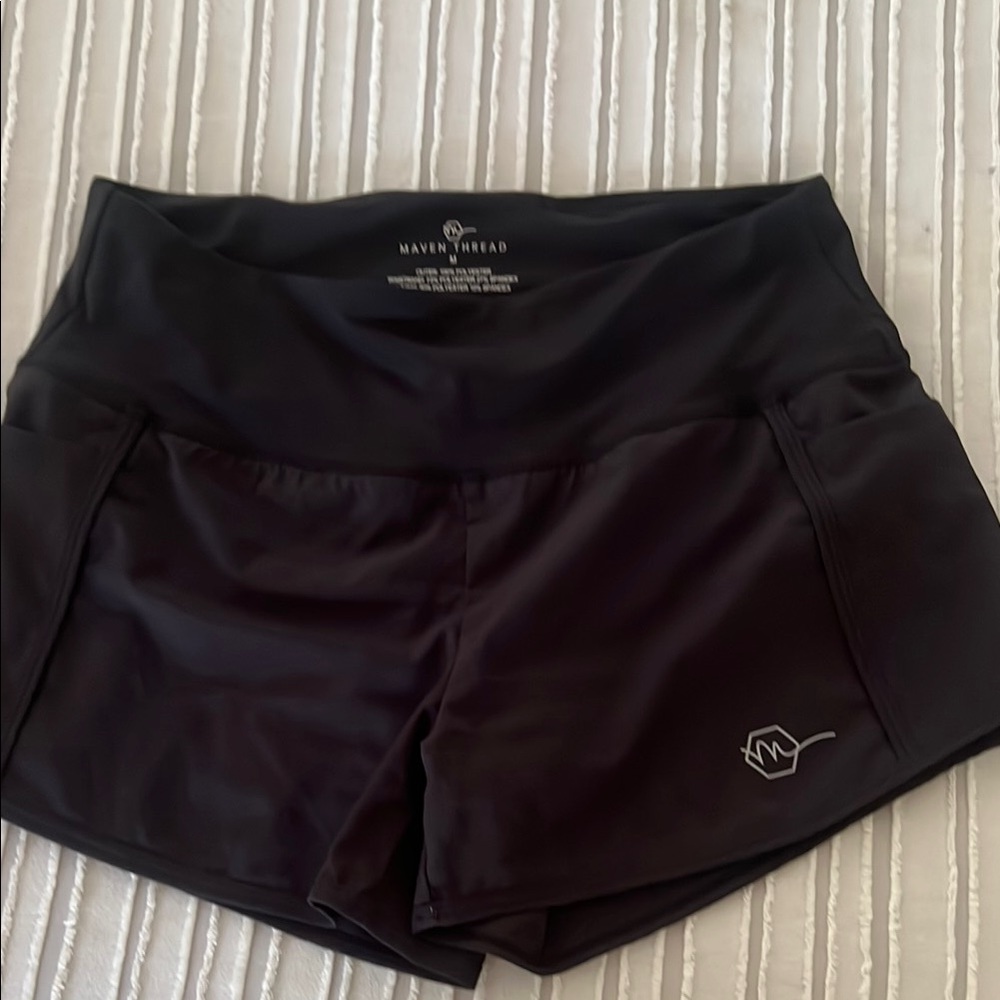 Maven Thread med women’sBlack Athletic Performance Shorts with Elastic Waistband